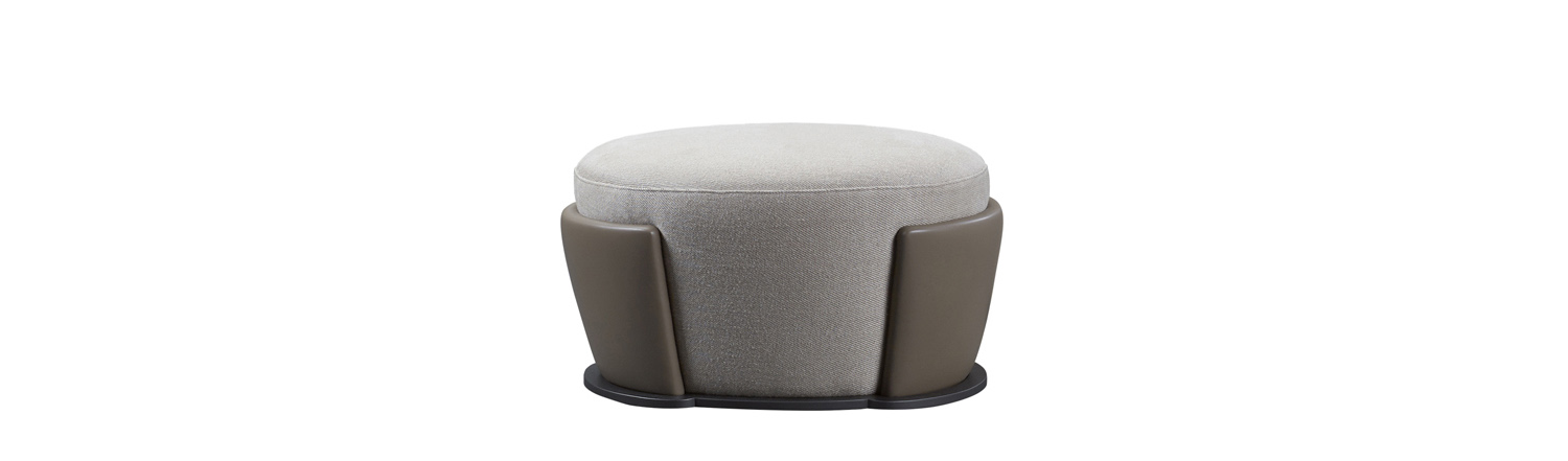 /mediaRosaspina%20is%20a%20pouf%20covered%20in%20fabric%20and%20leather%20and%20a%20metal%20base,%20from%20Promemoria's%20catalogue%20|%20Promemoria