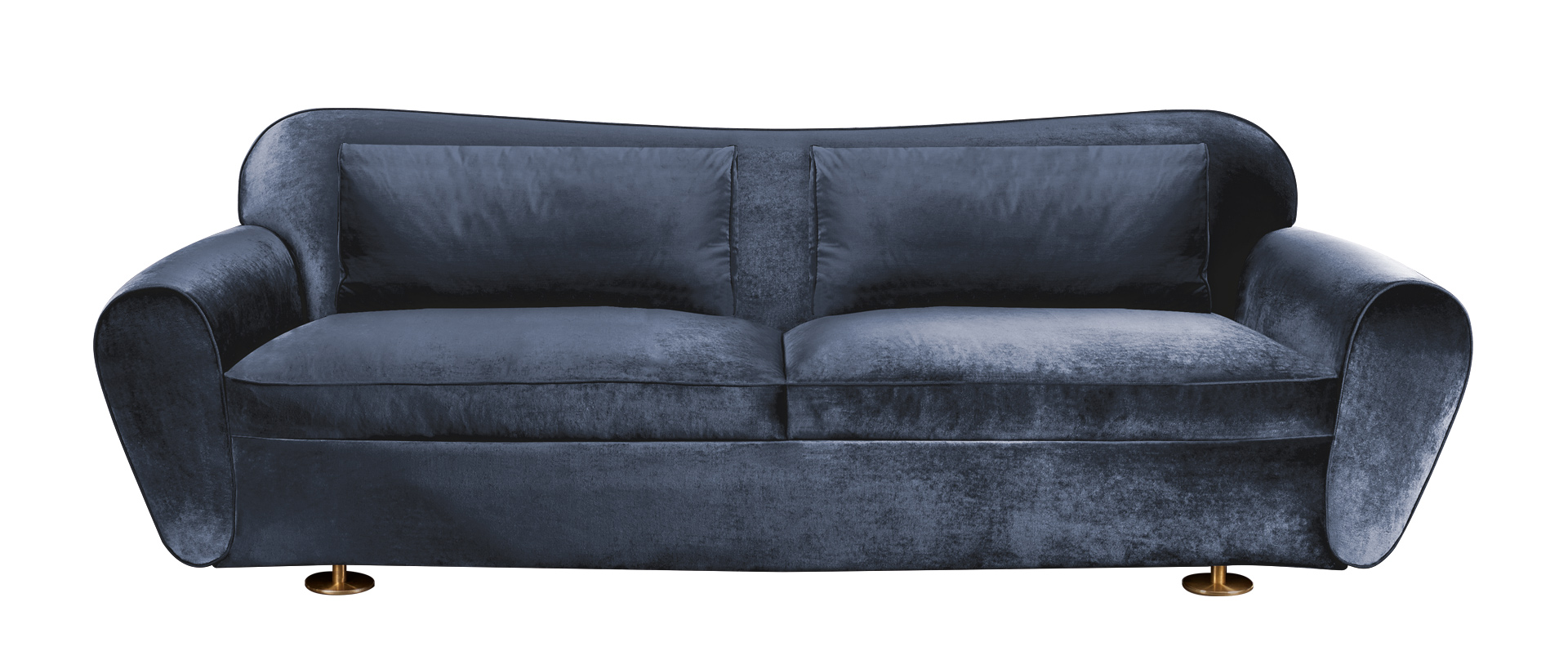 Artù est un canapé revêtu de tissu avec des pieds en bronze. Ce meuble figure dans le catalogue Promemoria | Promemoria