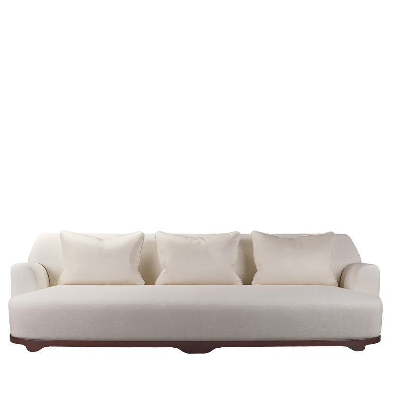 Dorian&nbsp;— деревянный диван с обивкой из ткани или кожи, доступный в различных размерах и формах, из каталога Promemoria | Promemoria