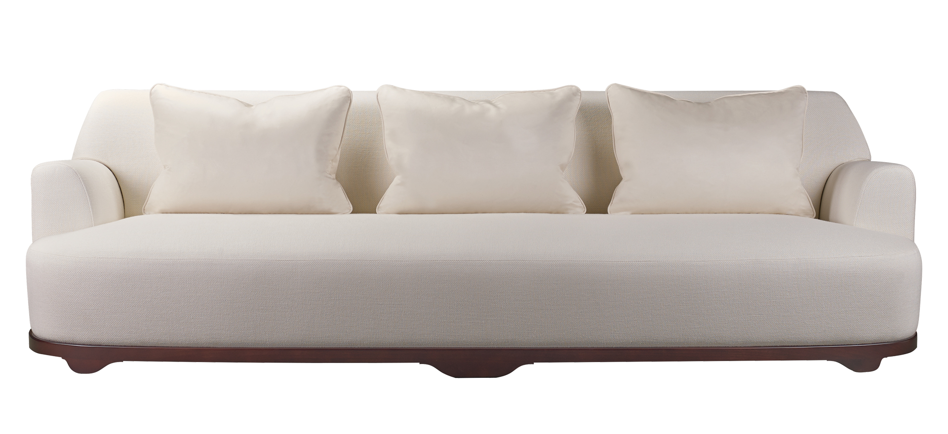 Dorian&nbsp;— деревянный диван с обивкой из ткани или кожи, доступный в различных размерах и формах, из каталога Promemoria | Promemoria