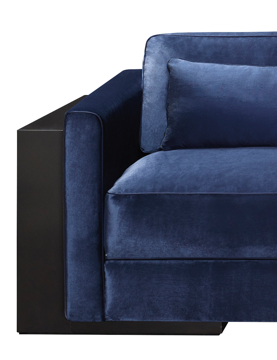 Ipparco — деревянный диван с подушками сиденья и спинки, обитыми тканью, из коллекции Amaranthine Tales компании Promemoria | Promemoria