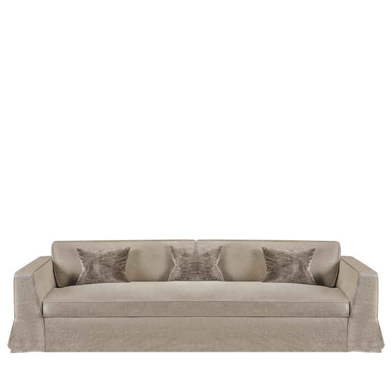 „Oscar“ ist ein Sofa mit vollständig abnehmbaren Stoffbezug, aus dem Katalog von Promemoria | Promemoria