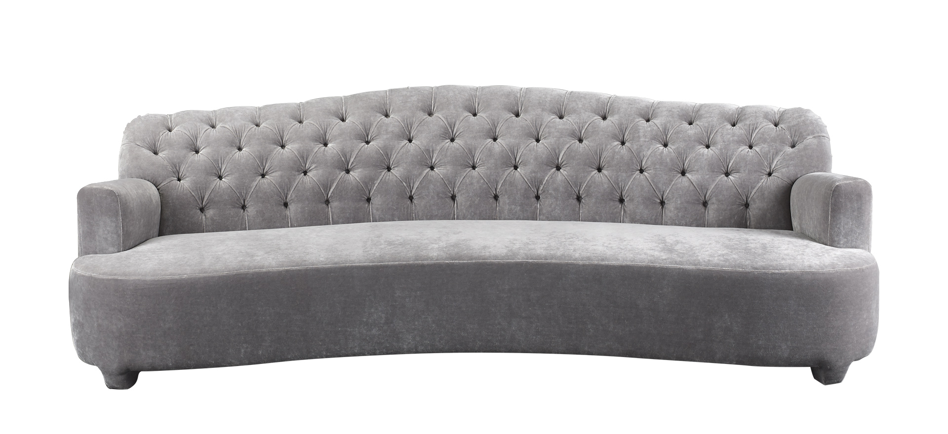 Rodolfo is a sofa covered in velvet with a capitonnè backrest, from Promemoria's catalogue | Promemoria