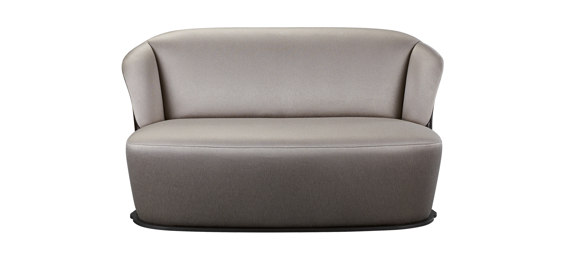 Rosaspina is a sofa covered in fabric and leather with a metal base, from Promemoria's catalogue | Promemoria