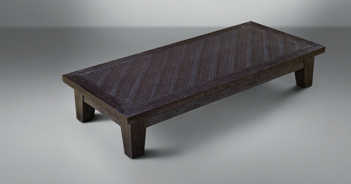 Promemoria Eduardo Coffee Table In Wood And Leather