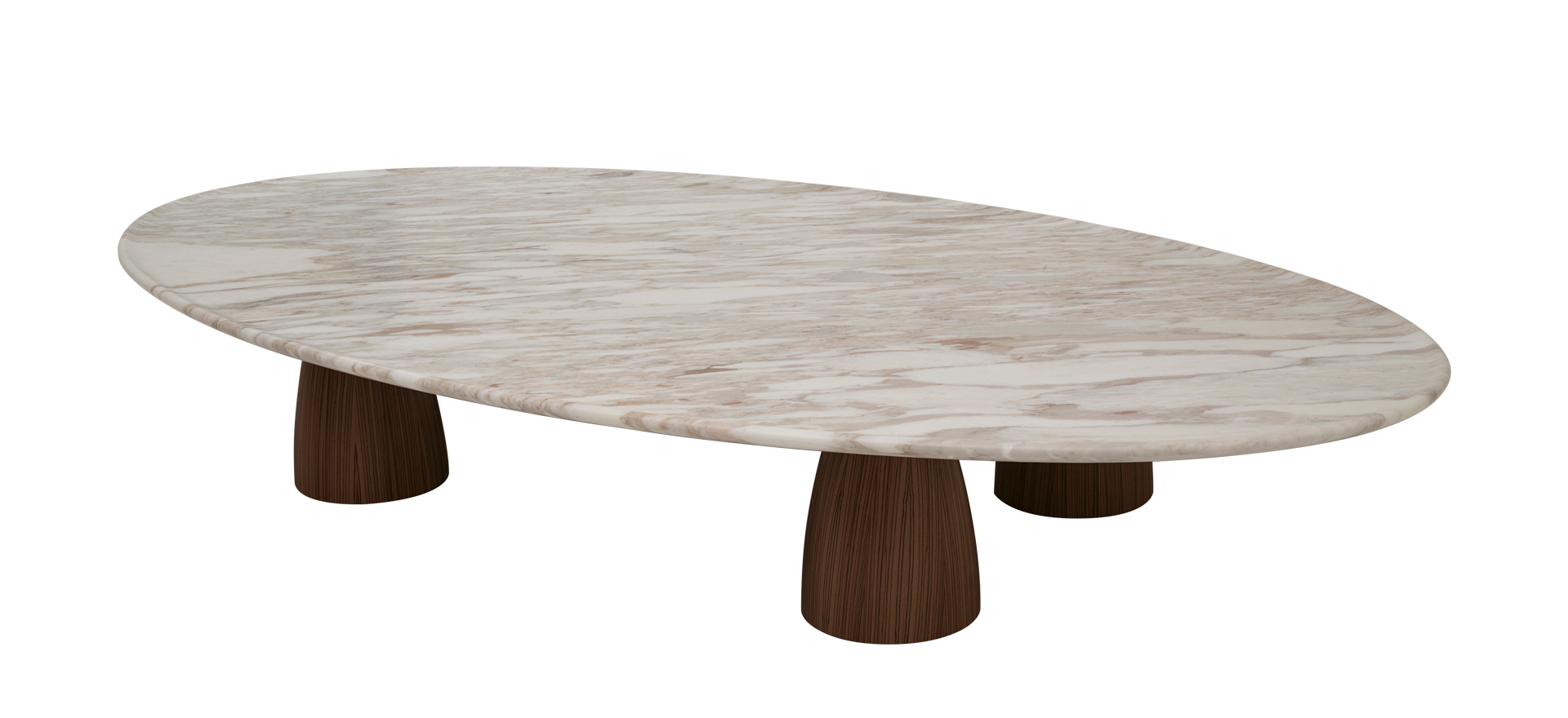Promemoria Lunique: Coffee Table in Wood and Calacatta Gold Marble