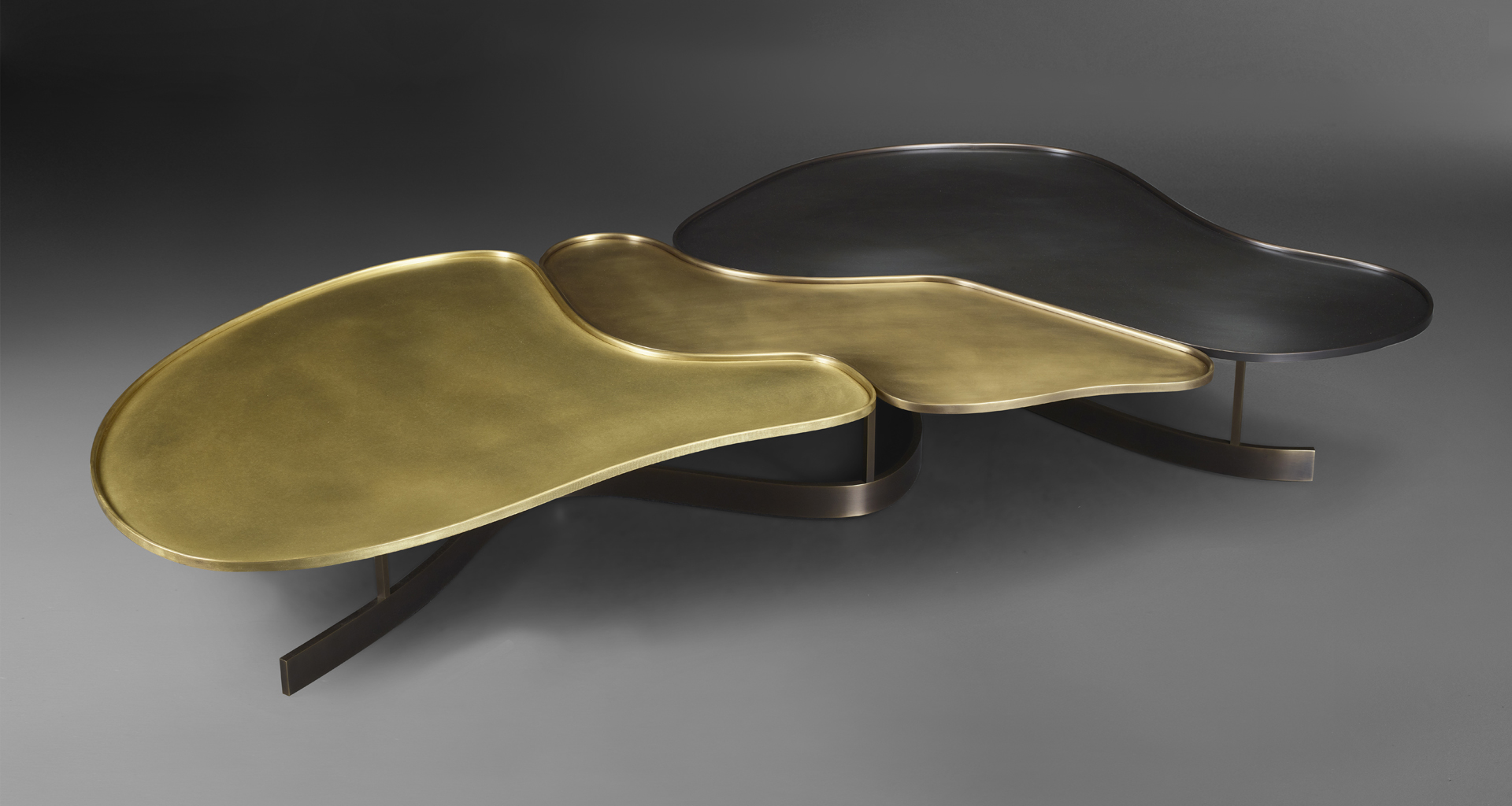 Moscou is a bronze coffee table with various shades of color, from Promemoria's Capsule Collection by Bruno Moinard | Promemoria