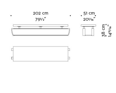 Dimensions of Saint Moritz, a coffee table with wooden top and bronze base, from Promemoria's catalogue | Promemoria