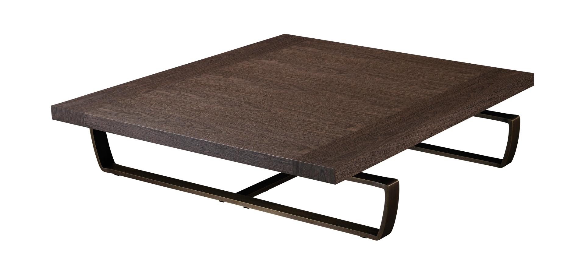 Saint Moritz est une table basse avec plateau en bois et piètement en bronze. Ce meuble figure dans le catalogue Promemoria | Promemoria