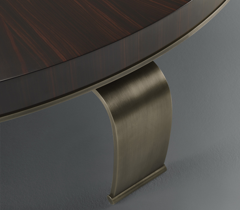 Promemoria Sumo Coffee Table With Bronze Legs And Wooden Top