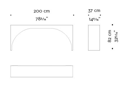 Dimensioni di Kumo, consolle in legno minimal della collezione Capsule Collection di Bruno Moinard di Promemoria | Promemoria