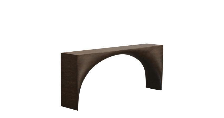 „Kumo“ ist ein minimalistischer Konsolentisch aus Holz, aus der „Capsule Collection“ von Bruno Moinard für Promemoria | Promemoria