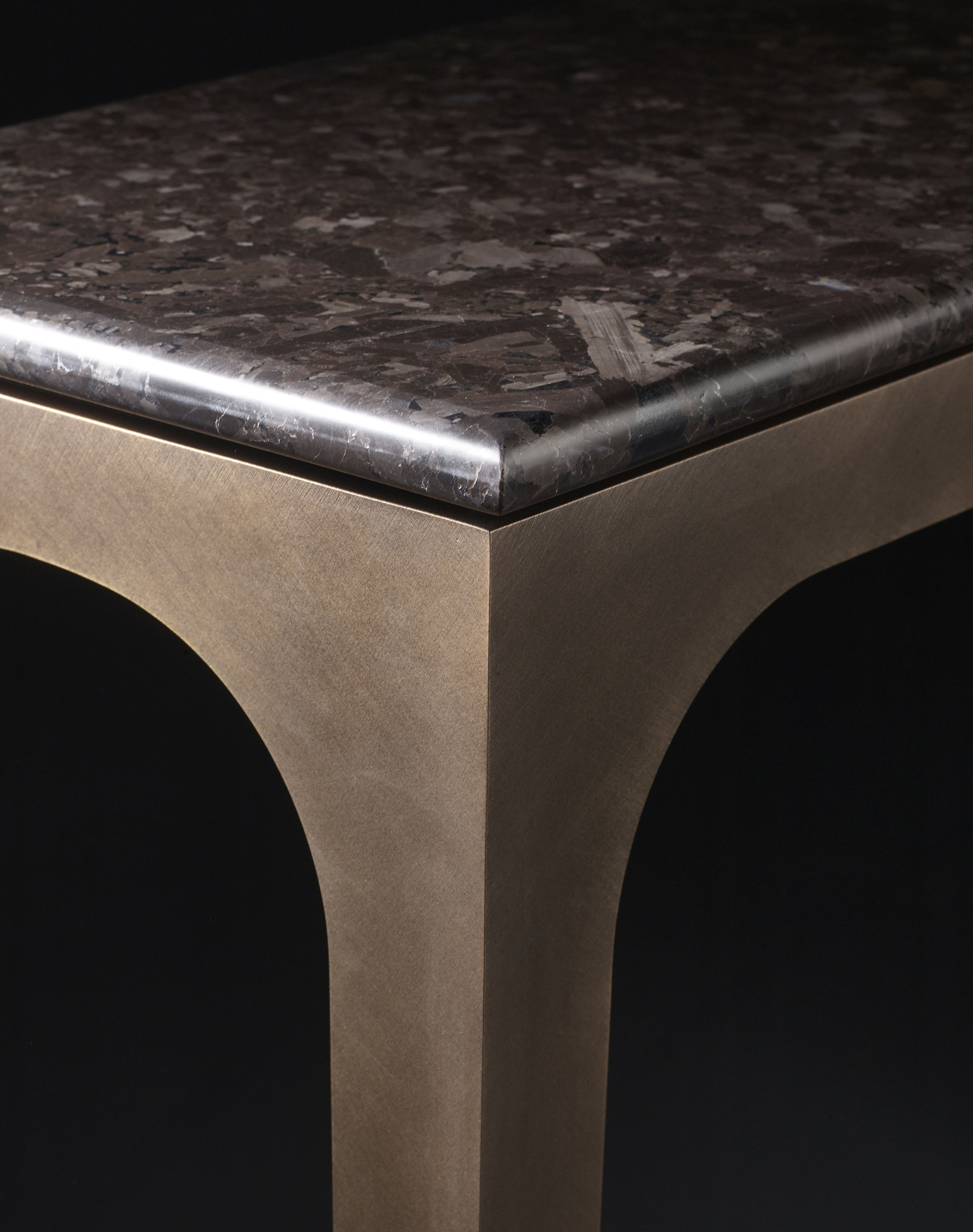 Pembridge is a metal console with marble top, from Promemoria's The London Collection | Promemoria