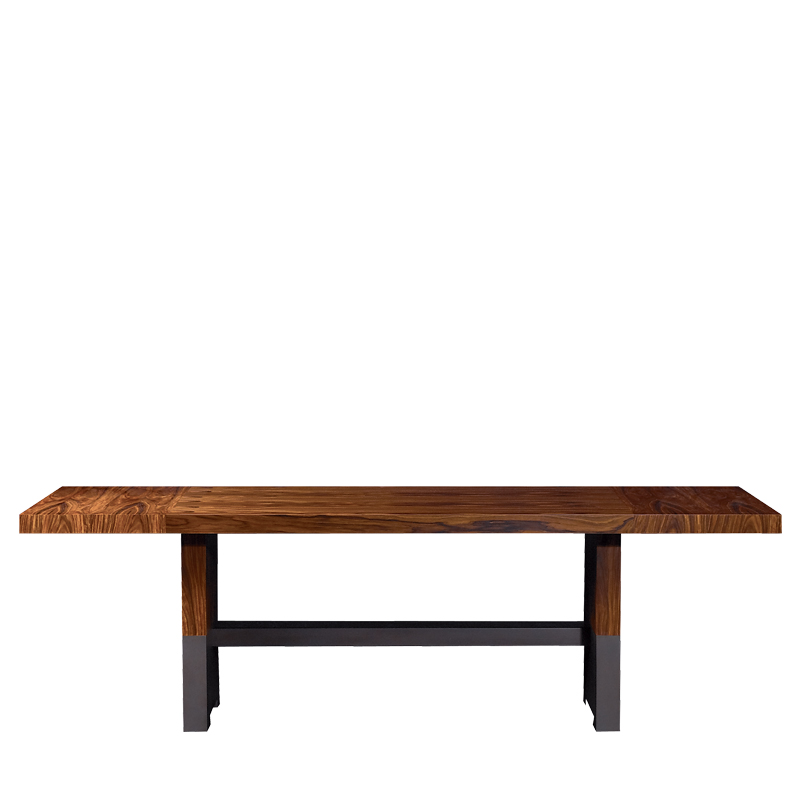 Bamboo is a wooden dining table with a bronze base, from Promemoria's catalogue | Promemoria