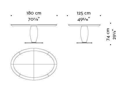 Dimensioni di Bassano rettangolare, tavolo da pranzo imponente in legno disponibile con top intarsiato, del catalogo di Promemoria | Promemoria