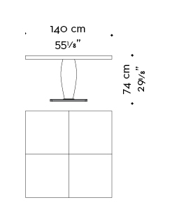 Dimensioni di Bassano rettangolare, tavolo da pranzo imponente in legno disponibile con top intarsiato, del catalogo di Promemoria | Promemoria