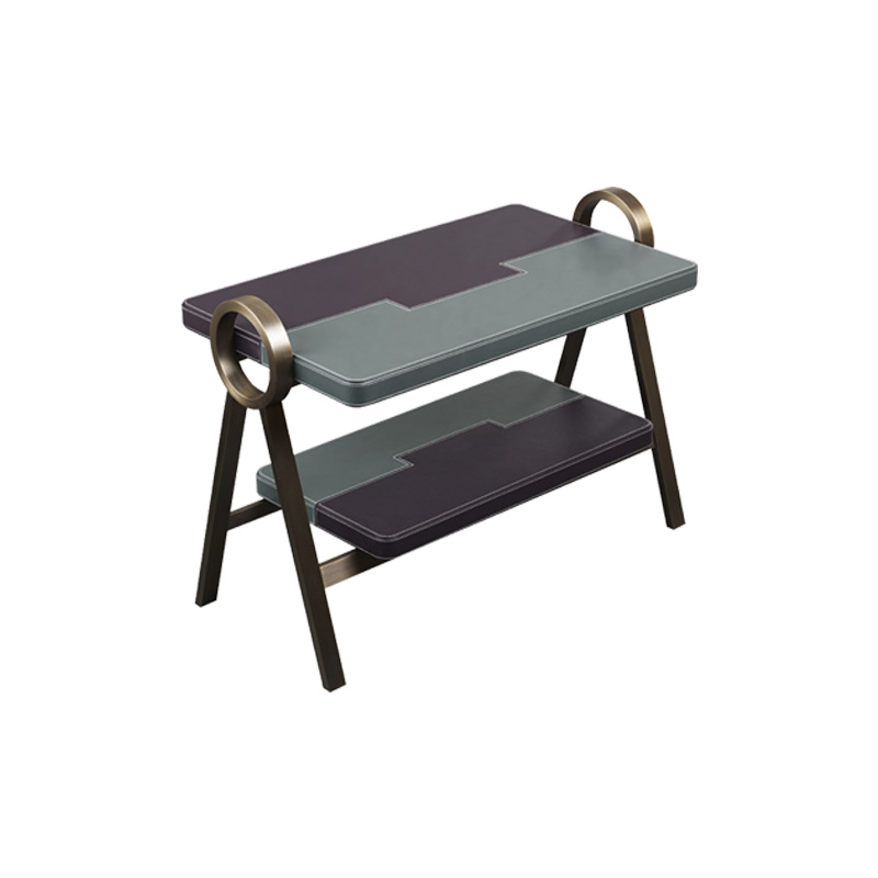 Atlantique is a bronze small table with leather top, from Promemoria's Capsule Collection by Olivier Gagnère | Promemoria