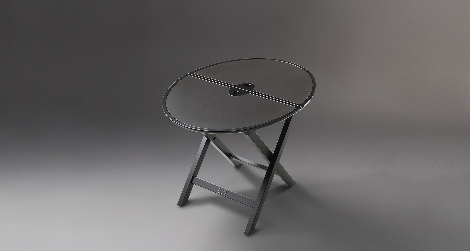 Battista is a wooden folding service table that can be covered in leather, from Promemoria's catalogue | Promemoria