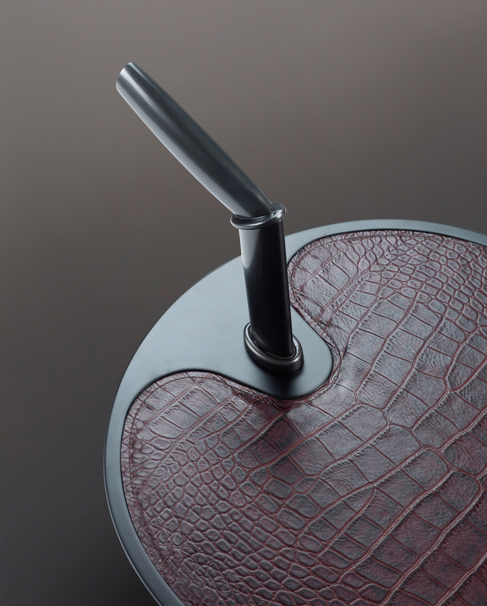Bip Bip is a bronze small table with bronze, leather or galuchat, from Promemoria's catalogue | Promemoria