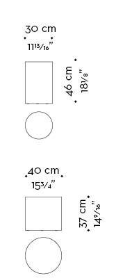 DImensions of Edo, a bronze small table with wheels from Promemoria's catalogue | Promemoria