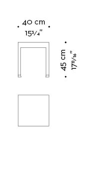 Dimensions of Gong, a bronze small table with glass top, from Promemoria's catalogue | Promemoria