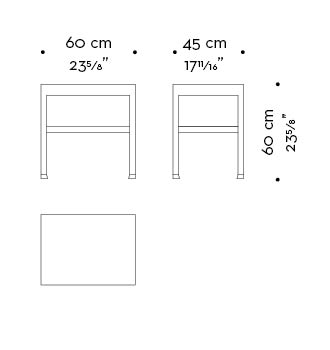 Dimensions of Gong, a bronze small table with glass top, from Promemoria's catalogue | Promemoria