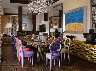 Dining room in a private residence in Moscow furnished with Promemoria | Promemoria