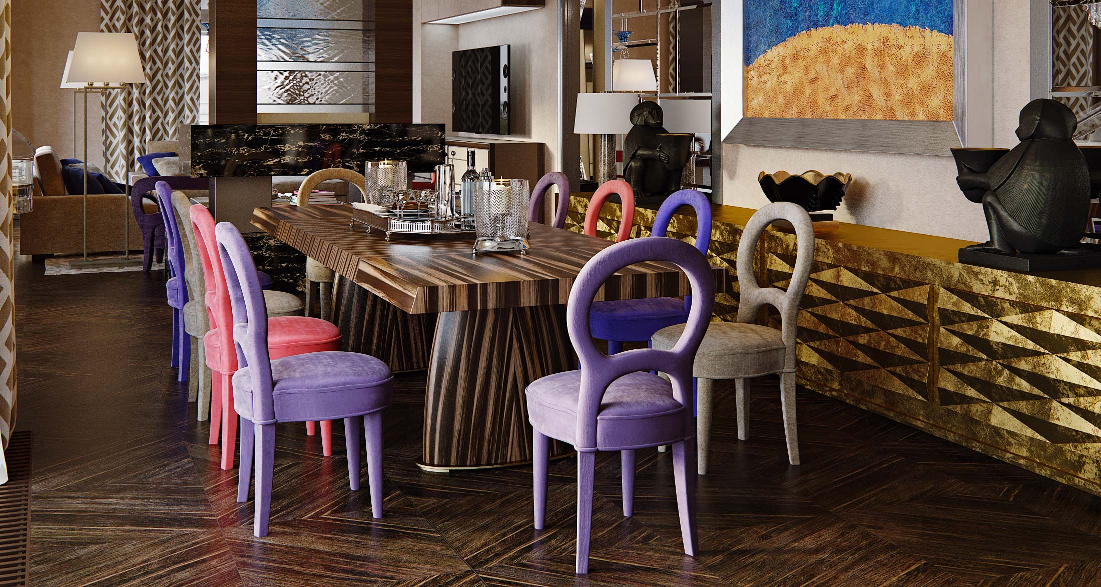 Dining room in a private residence in Moscow furnished with Promemoria | Promemoria