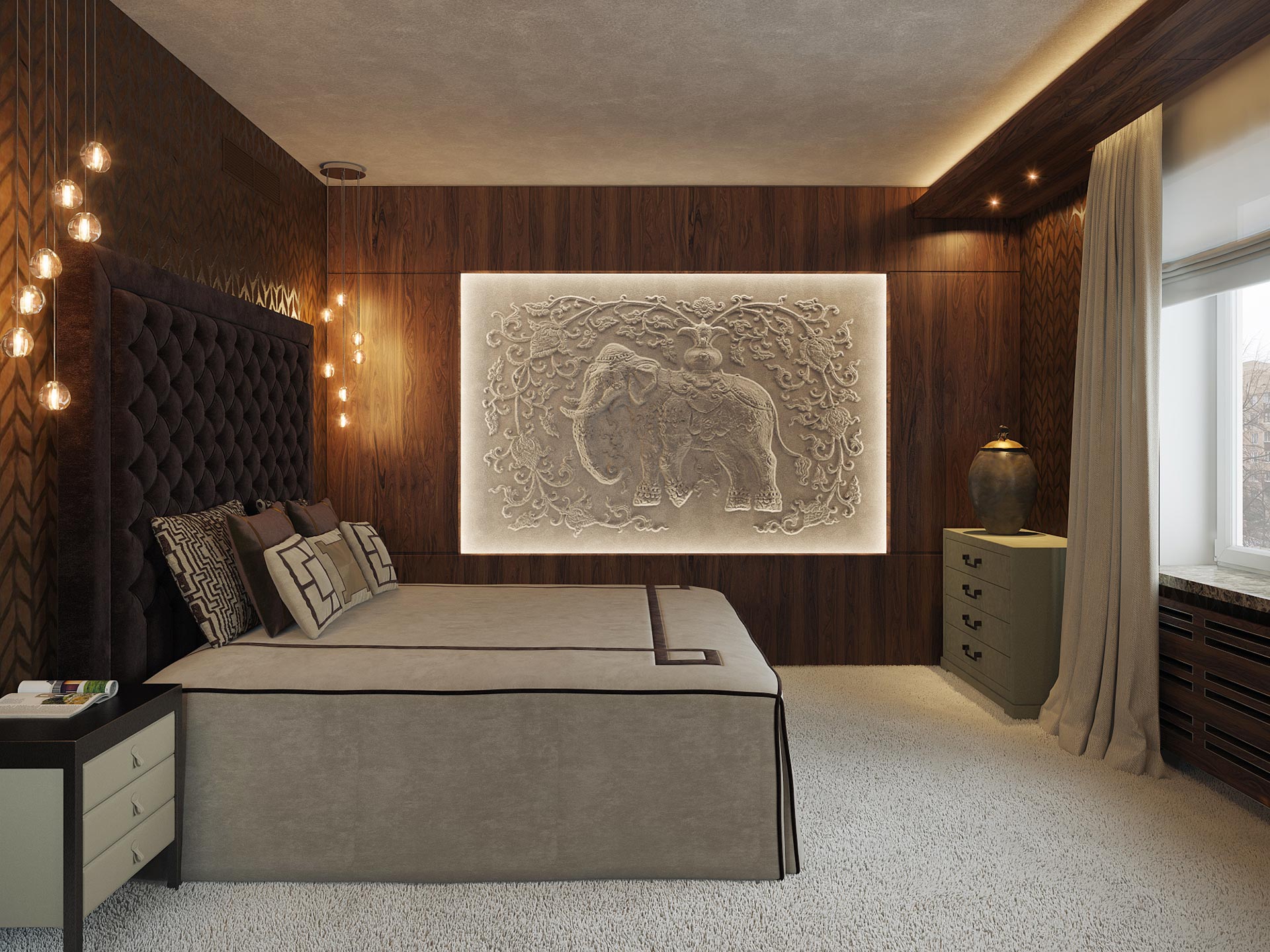 Bedroom in a private residence in Moscow furnished with Promemoria | Promemoria