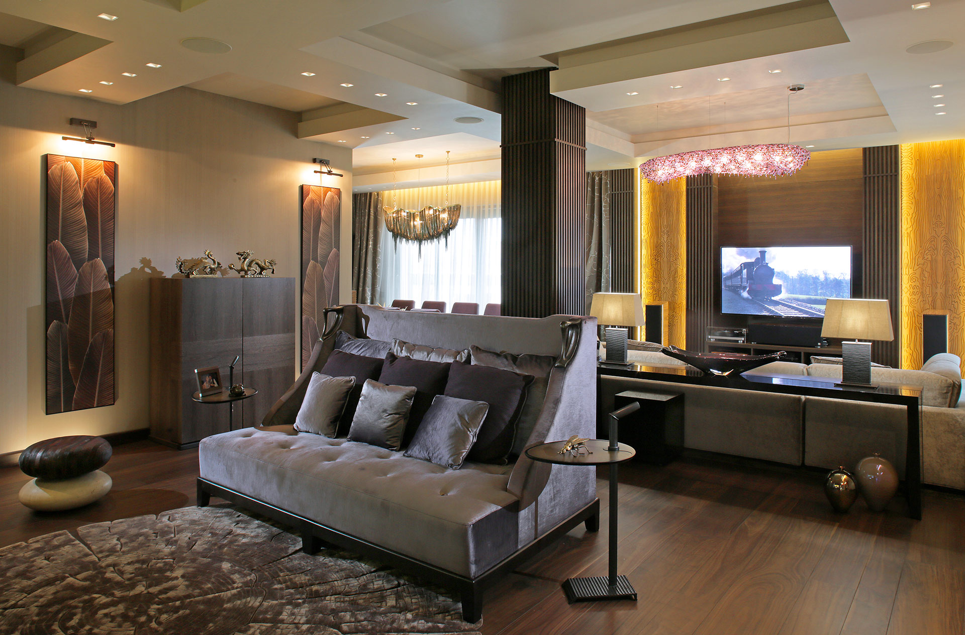 Living room in a private residence in Moscow furnished with Promemoria | Promemoria