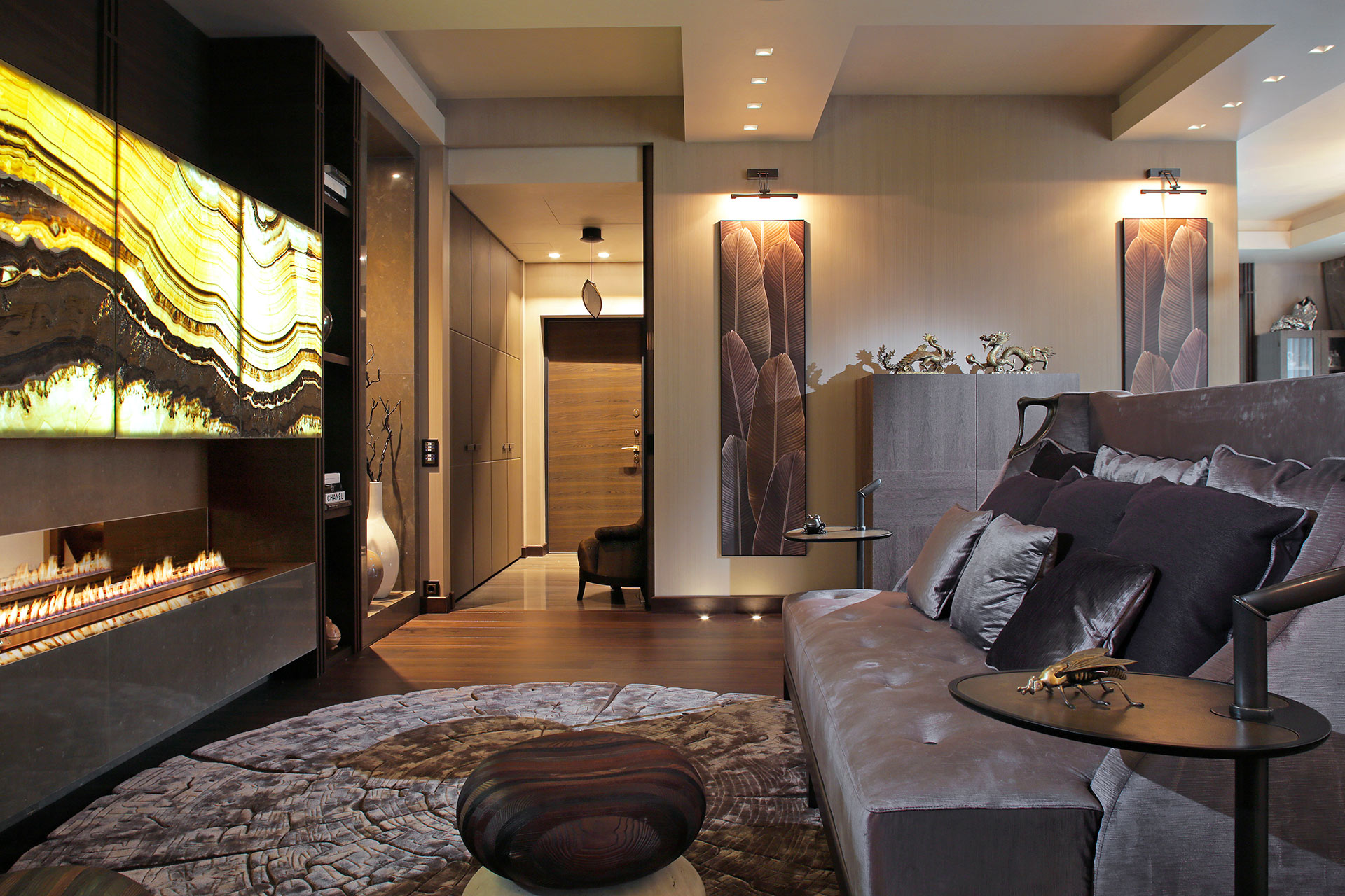 Living room in a private residence in Moscow furnished with Promemoria | Promemoria