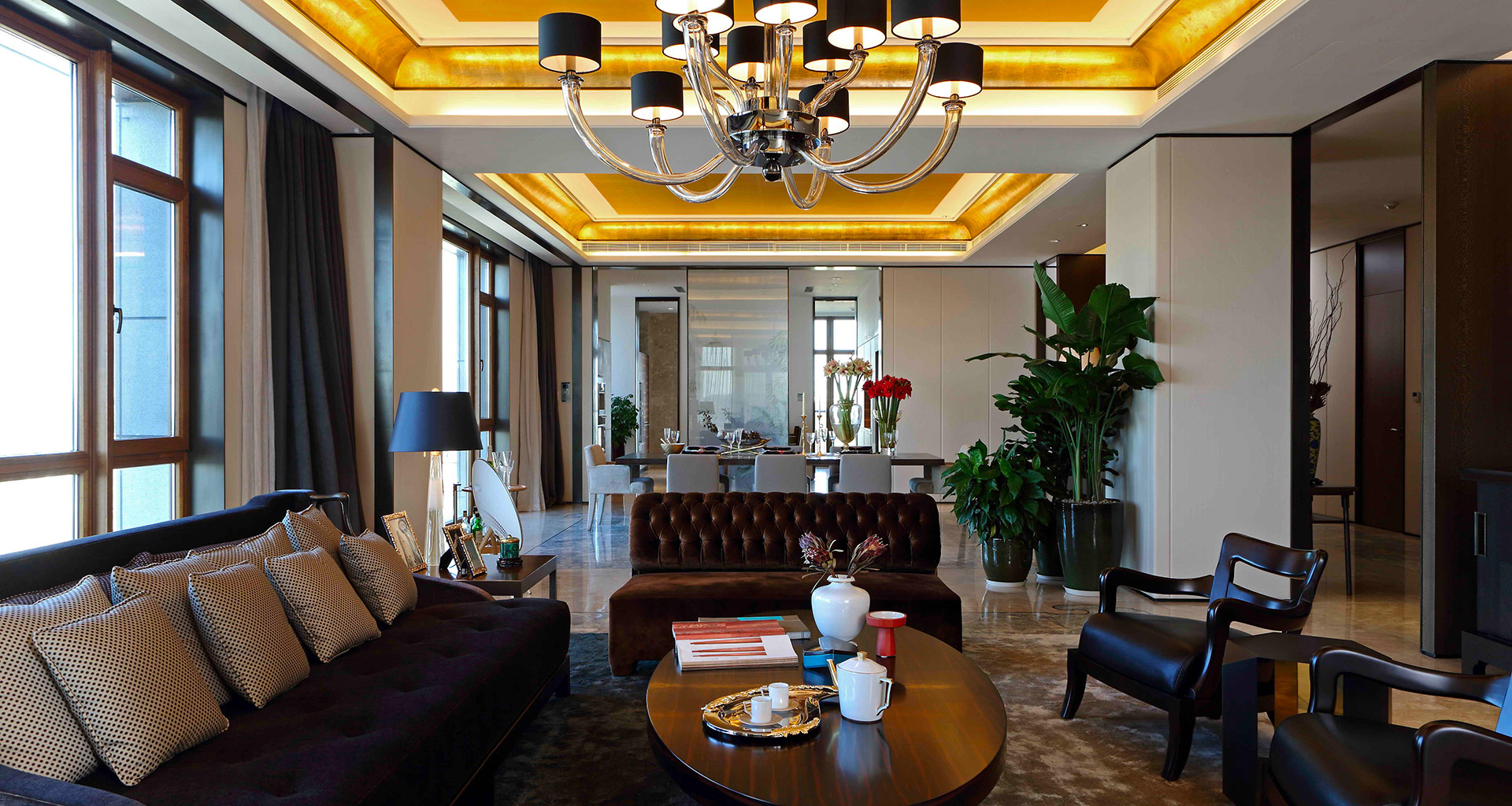 Living room in a private residence in Beijing furnished with Promemoria | Promemoria