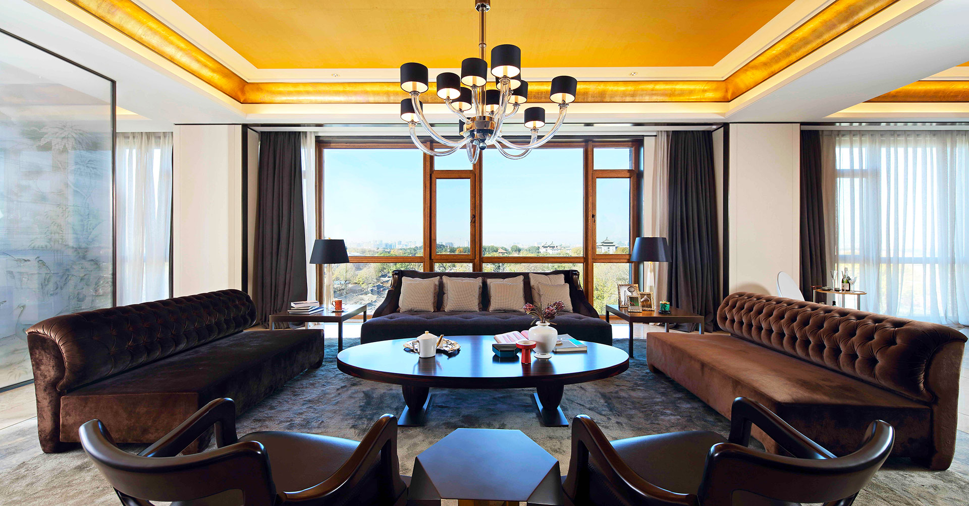 Living room in a private residence in Beijing furnished with Promemoria | Promemoria