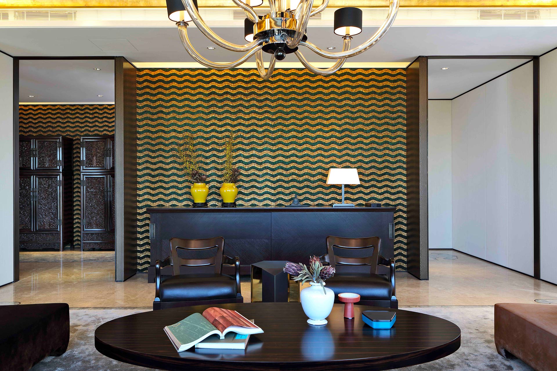 Living room in a private residence in Beijing furnished with Promemoria | Promemoria