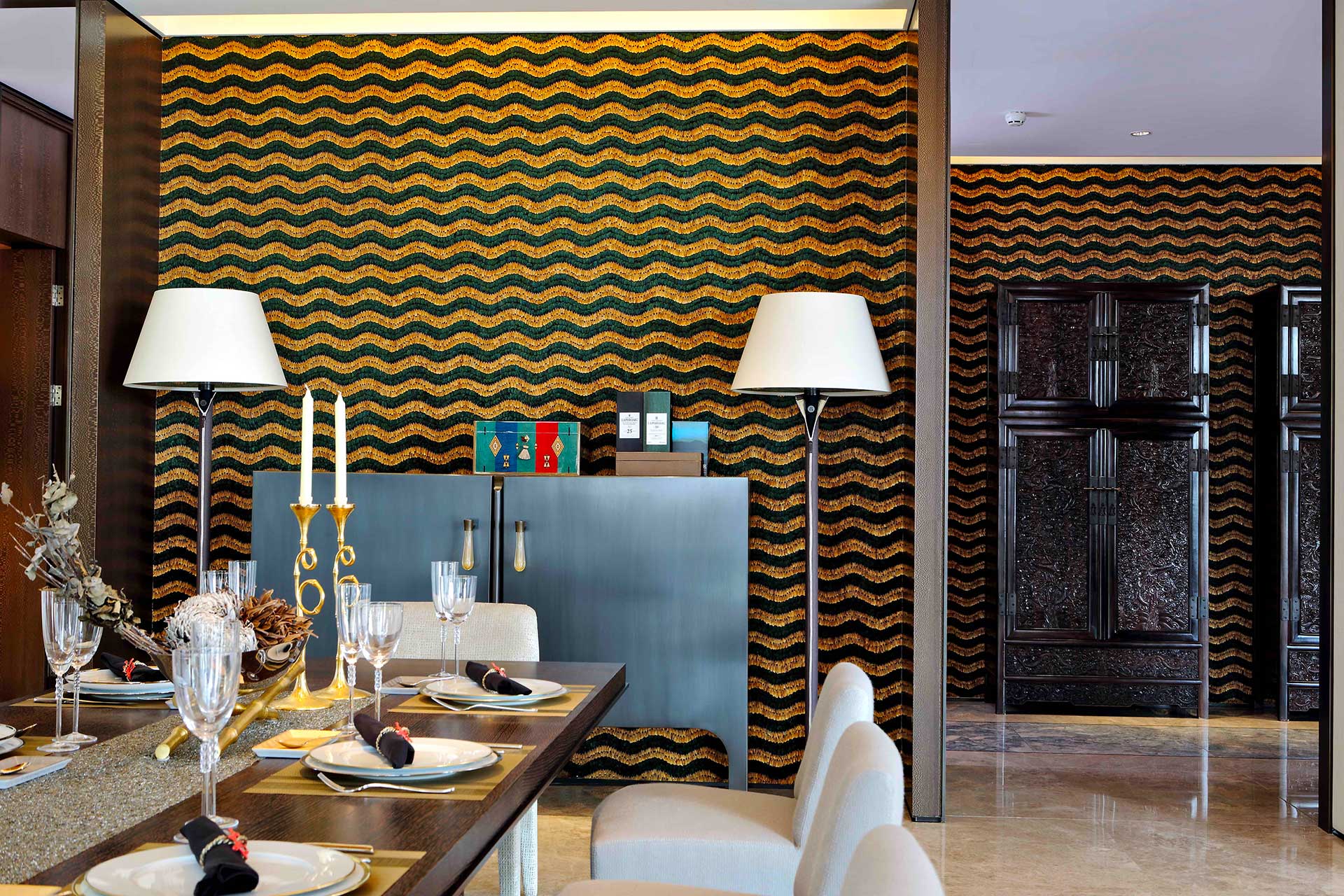 Dining room in a private residence in Beijing furnished with Promemoria | Promemoria