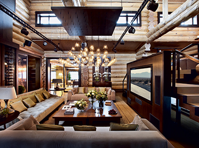 Living room in a private residence in Moscow furnished with Promemoria | Promemoria