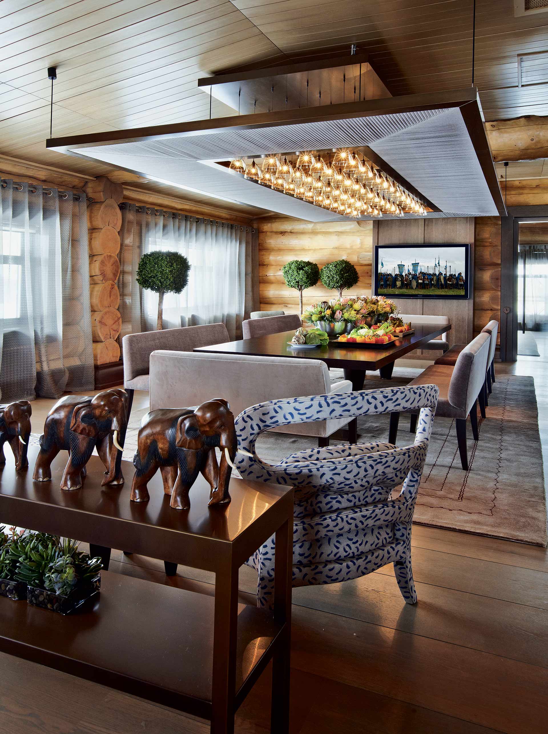 Living room in a private residence in Moscow furnished with Promemoria | Promemoria