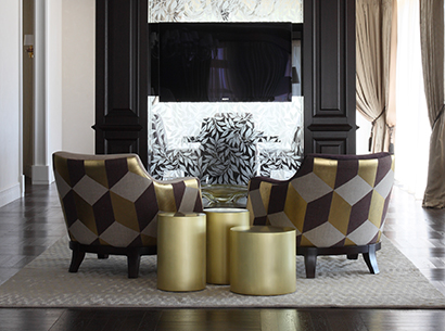 Living room in a private residence in Moscow furnished with Promemoria | Promemoria