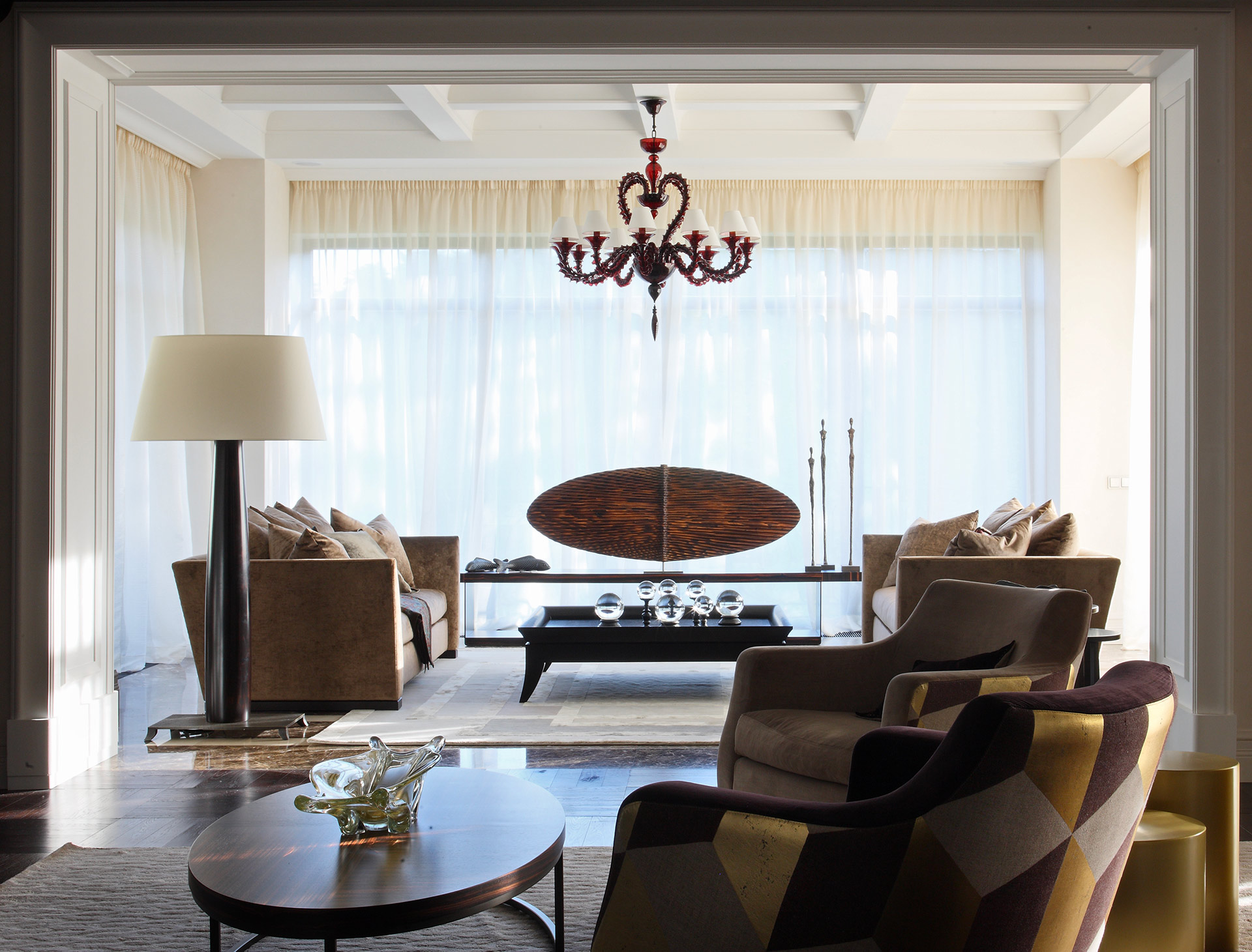 Living room in a private residence in Moscow furnished with Promemoria | Promemoria