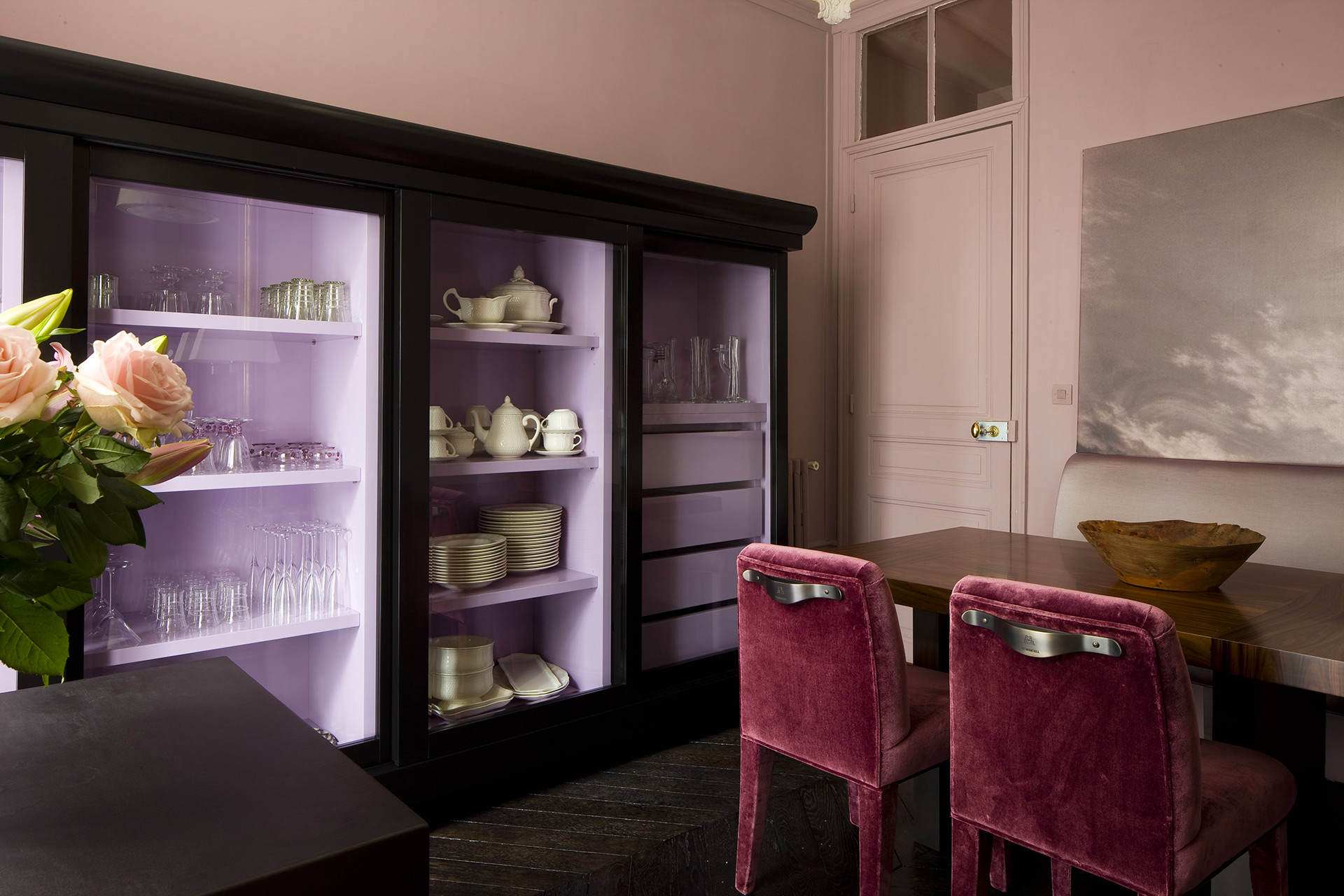 Dining room of a private residence in Paris furnished with Promemoria | Promemoria