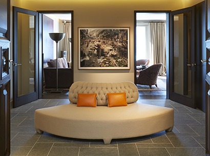 Living room in a private residence in Locarno, Switzerland furnished with Promemoria | Promemoria