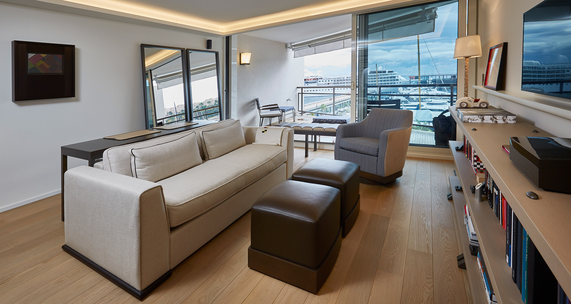 Living room of a private residence in Montecarlo furnished with Promemoria | Promemoria
