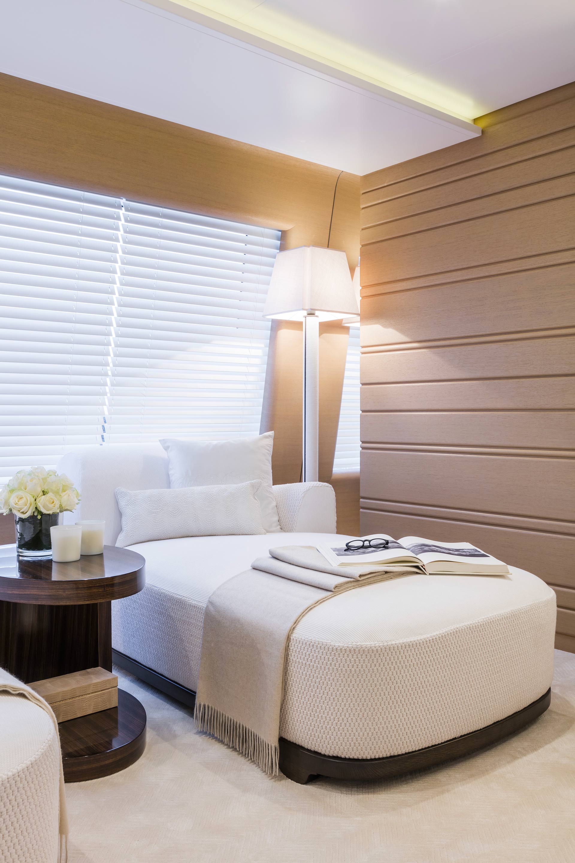 Bedroom of a Yacht designed by FM Architettura and furnished with Promemoria | Promemoria